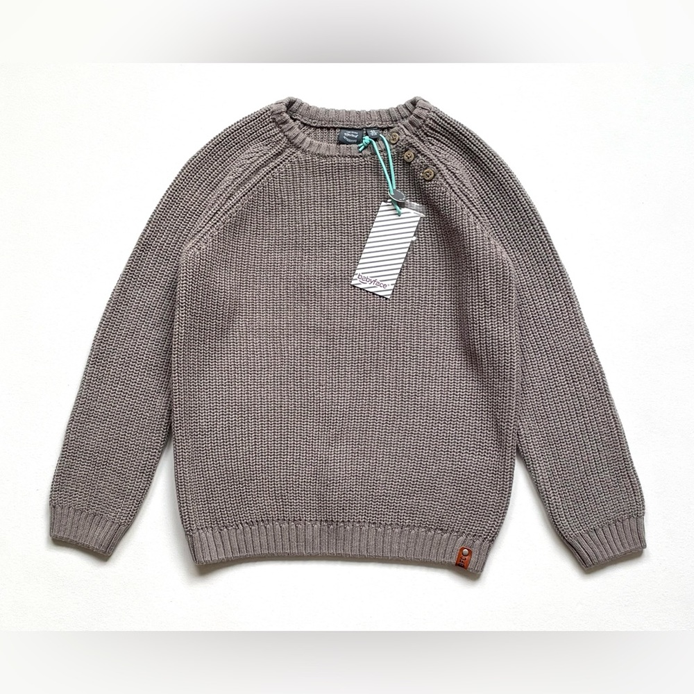 NWT Babyface Little Boys Knit Ribbed Pullover Sweater in Gray 4